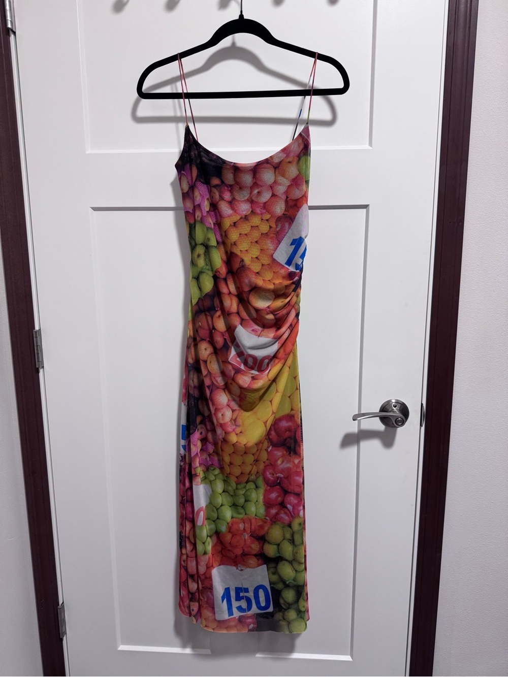 Zara Fruit-Print Slip Midi Dress - Multicolor